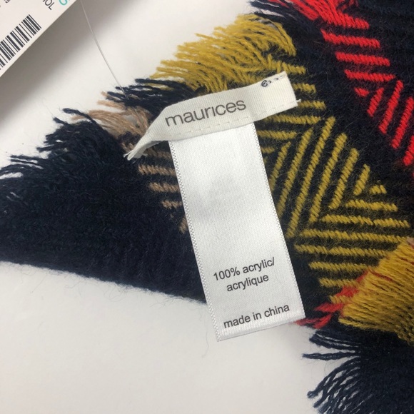 NWT MAURICES Women’s Winter Scarf 54” x 54” Multi Color Plaid - Picture 4 of 8